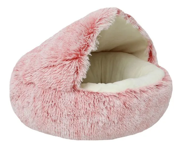 Cozy plush Cave Cat Bed for Anxiety Relief and Comfort