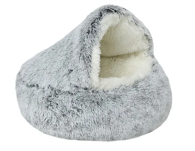 Cozy plush Cave Cat Bed for Anxiety Relief and Comfort