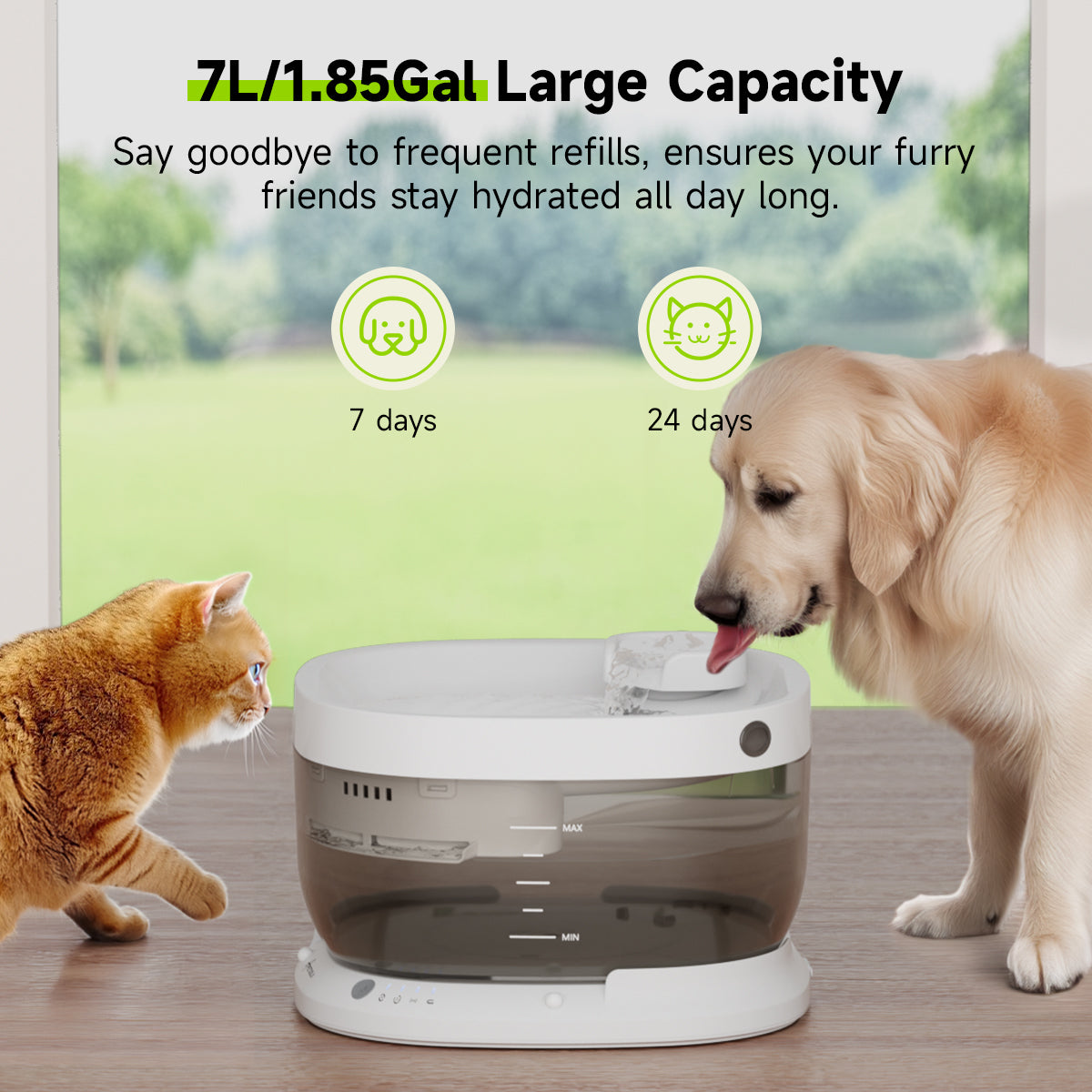 BIB1 - Wireless Automatic Dog Water Fountain 7L with sensor