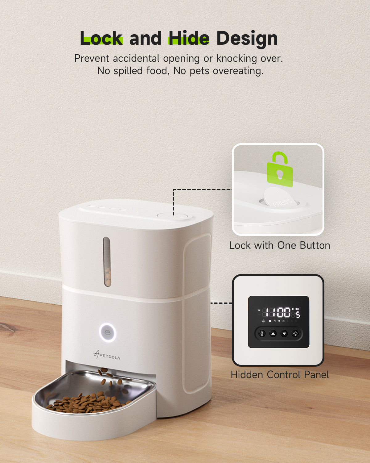 Automatic Cat Feeder Black and White control via App